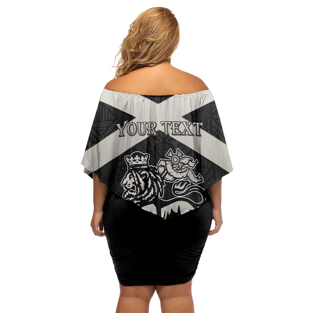 Personalized Jamaica Family Matching Off Shoulder Short Dress and Hawaiian Shirt Coat Of Arms With Rastafarian Lion Silver Color - Wonder Print Shop