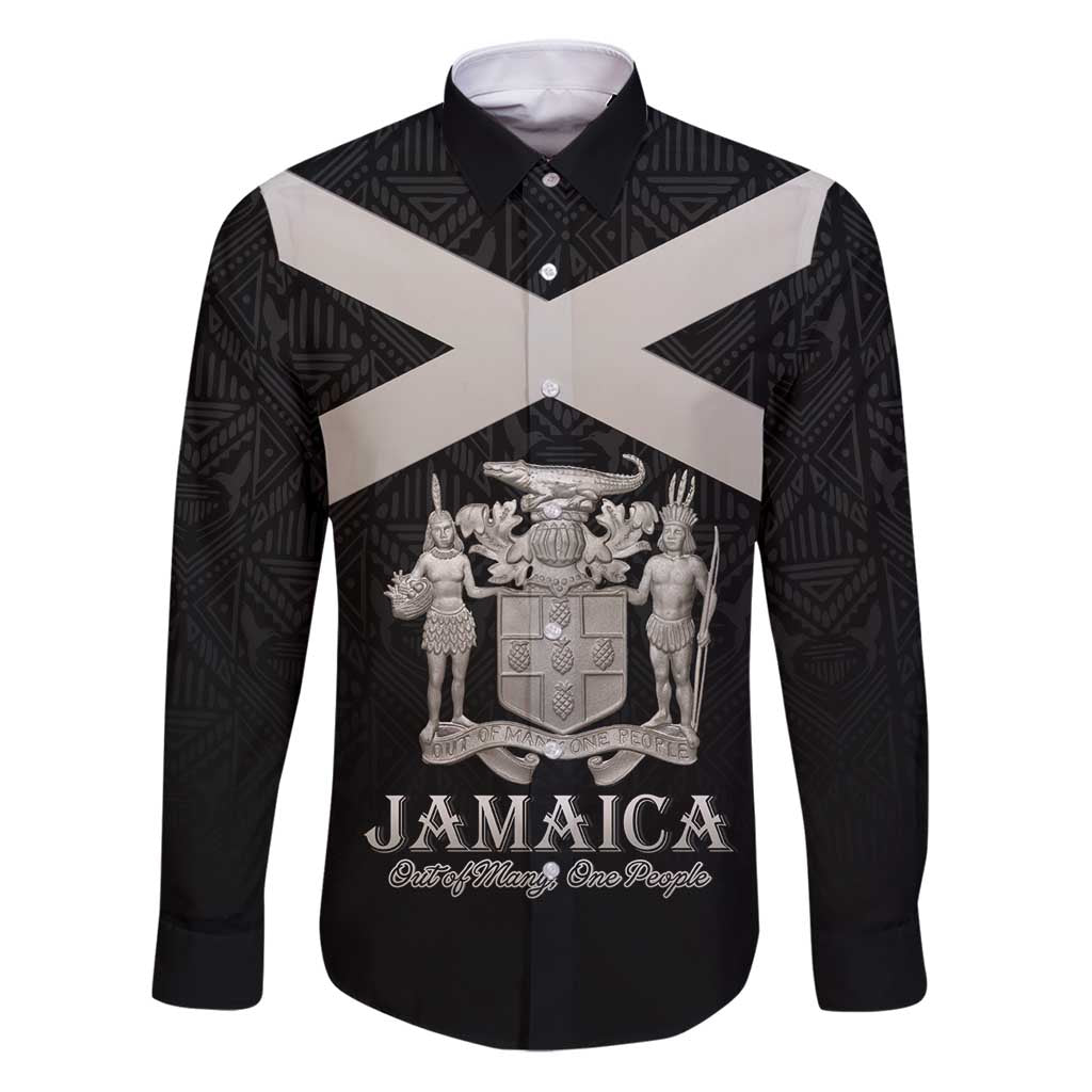 Personalized Jamaica Family Matching Puletasi and Hawaiian Shirt Coat Of Arms With Rastafarian Lion Silver Color - Wonder Print Shop