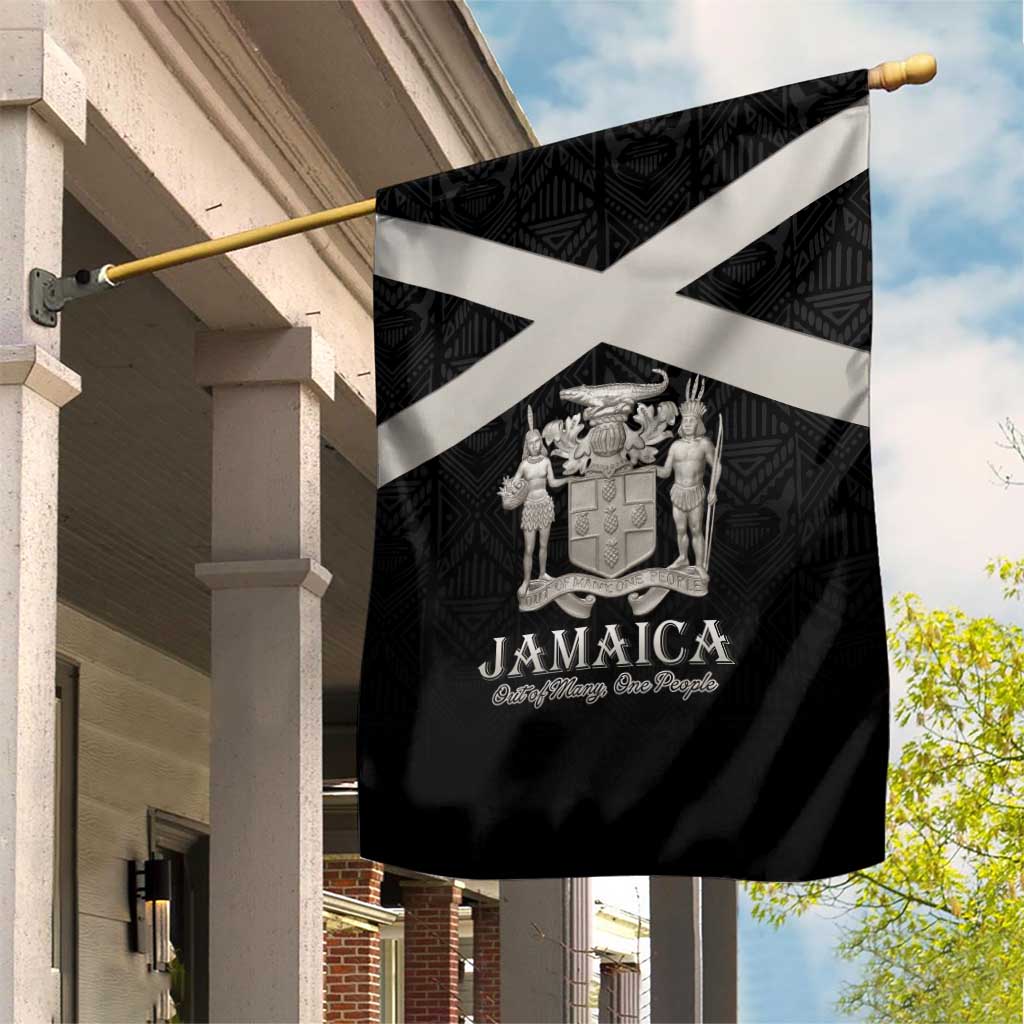 Jamaica Garden Flag Coat Of Arms With Rastafarian Lion Silver Color - Wonder Print Shop