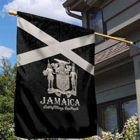 Jamaica Garden Flag Coat Of Arms With Rastafarian Lion Silver Color - Wonder Print Shop
