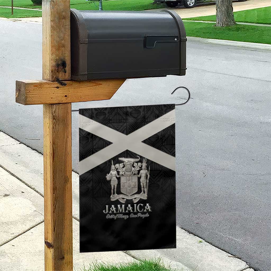 Jamaica Garden Flag Coat Of Arms With Rastafarian Lion Silver Color - Wonder Print Shop