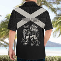 Personalized Jamaica Hawaiian Shirt Coat Of Arms With Rastafarian Lion Silver Color - Wonder Print Shop