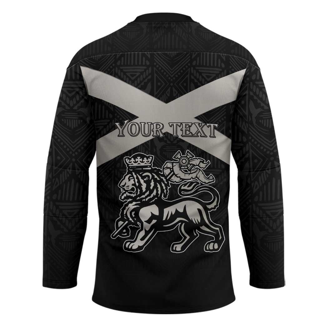 Personalized Jamaica Hockey Jersey Coat Of Arms With Rastafarian Lion Silver Color - Wonder Print Shop