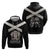 Personalized Jamaica Hoodie Coat Of Arms With Rastafarian Lion Silver Color - Wonder Print Shop