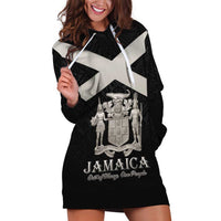 Personalized Jamaica Hoodie Dress Coat Of Arms With Rastafarian Lion Silver Color - Wonder Print Shop
