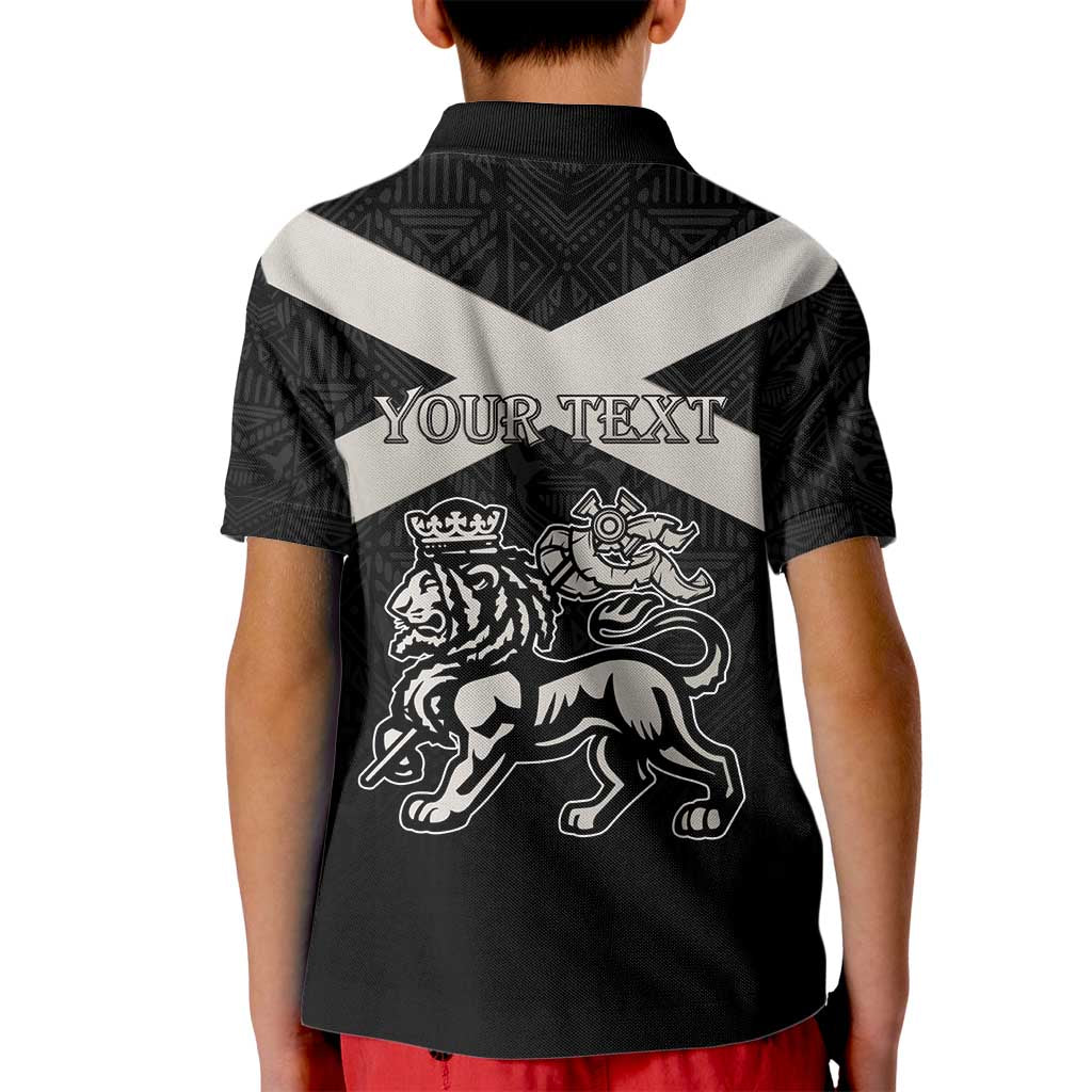 Personalized Jamaica Kid Polo Shirt Coat Of Arms With Rastafarian Lion Silver Color - Wonder Print Shop