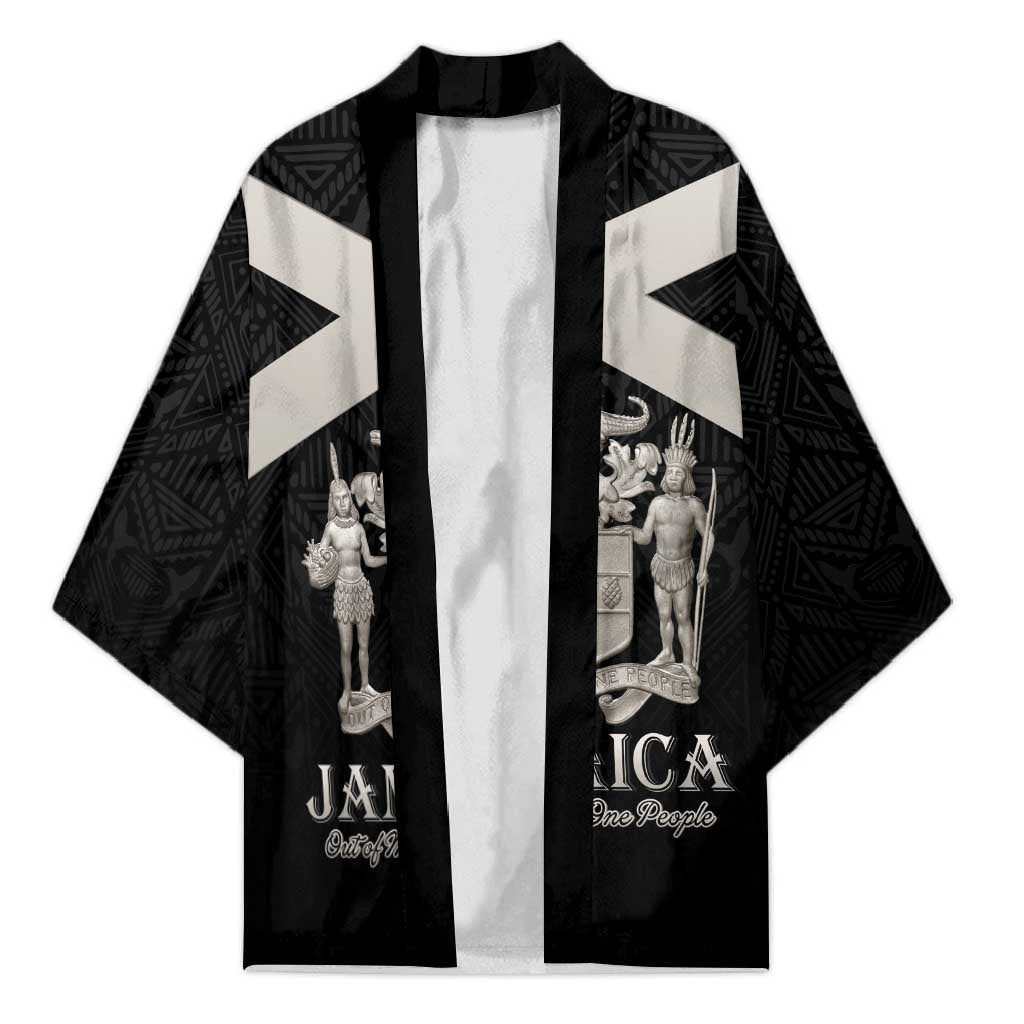 Personalized Jamaica Kimono Coat Of Arms With Rastafarian Lion Silver Color - Wonder Print Shop