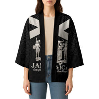 Personalized Jamaica Kimono Coat Of Arms With Rastafarian Lion Silver Color - Wonder Print Shop