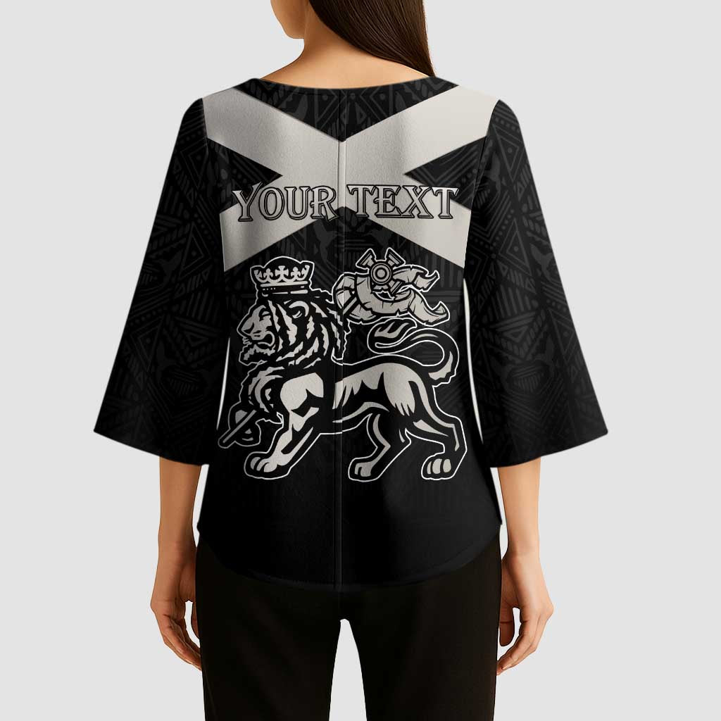 Personalized Jamaica Kimono Sleeve Blouse Coat Of Arms With Rastafarian Lion Silver Color - Wonder Print Shop