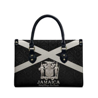 Jamaica Leather Bag Coat Of Arms With Rastafarian Lion Silver Color - Wonder Print Shop