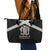 Jamaica Leather Tote Bag Coat Of Arms With Rastafarian Lion Silver Color - Wonder Print Shop
