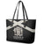 Jamaica Leather Tote Bag Coat Of Arms With Rastafarian Lion Silver Color - Wonder Print Shop