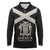 Personalized Jamaica Long Sleeve Polo Shirt Coat Of Arms With Rastafarian Lion Silver Color - Wonder Print Shop
