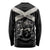 Personalized Jamaica Long Sleeve Shirt Coat Of Arms With Rastafarian Lion Silver Color - Wonder Print Shop