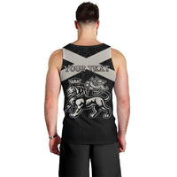 Personalized Jamaica Men Tank Top Coat Of Arms With Rastafarian Lion Silver Color - Wonder Print Shop