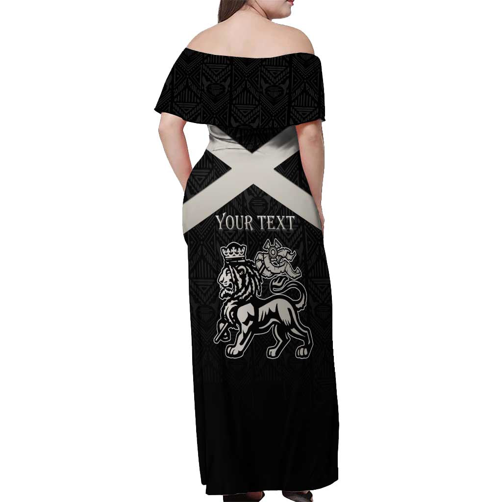 Personalized Jamaica Off Shoulder Maxi Dress Coat Of Arms With Rastafarian Lion Silver Color - Wonder Print Shop
