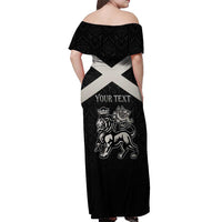 Personalized Jamaica Off Shoulder Maxi Dress Coat Of Arms With Rastafarian Lion Silver Color - Wonder Print Shop