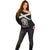 Personalized Jamaica Off Shoulder Sweater Coat Of Arms With Rastafarian Lion Silver Color - Wonder Print Shop