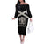 Personalized Jamaica Off The Shoulder Long Sleeve Dress Coat Of Arms With Rastafarian Lion Silver Color - Wonder Print Shop