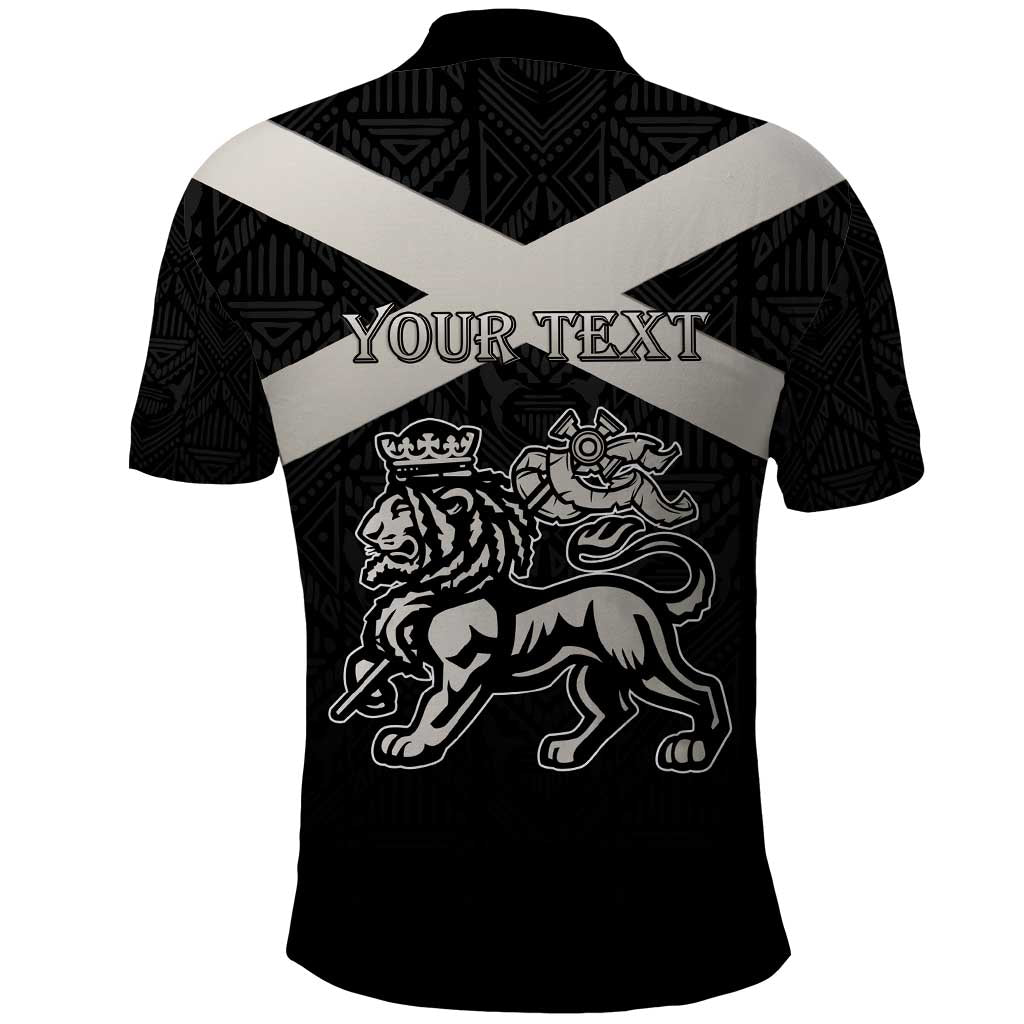 Personalized Jamaica Polo Shirt Coat Of Arms With Rastafarian Lion Silver Color - Wonder Print Shop