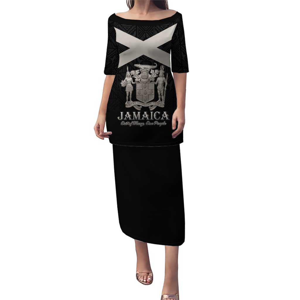 Personalized Jamaica Puletasi Coat Of Arms With Rastafarian Lion Silver Color - Wonder Print Shop