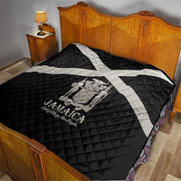 Jamaica Quilt Coat Of Arms With Rastafarian Lion Silver Color - Wonder Print Shop