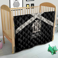 Jamaica Quilt Coat Of Arms With Rastafarian Lion Silver Color - Wonder Print Shop