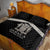 Jamaica Quilt Bed Set Coat Of Arms With Rastafarian Lion Silver Color - Wonder Print Shop