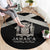 Jamaica Round Carpet Coat Of Arms With Rastafarian Lion Silver Color - Wonder Print Shop