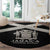 Jamaica Round Carpet Coat Of Arms With Rastafarian Lion Silver Color - Wonder Print Shop