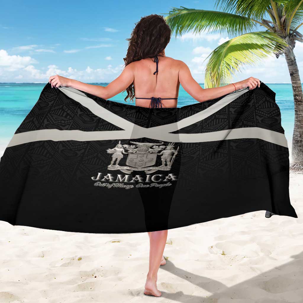 Jamaica Sarong Coat Of Arms With Rastafarian Lion Silver Color - Wonder Print Shop