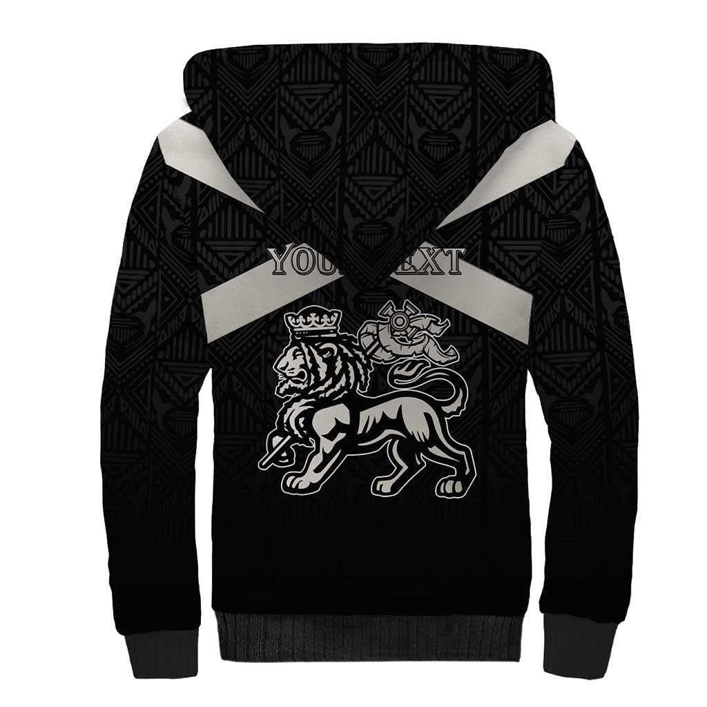 Personalized Jamaica Sherpa Hoodie Coat Of Arms With Rastafarian Lion Silver Color - Wonder Print Shop