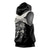 Personalized Jamaica Sleeveless Hoodie Coat Of Arms With Rastafarian Lion Silver Color - Wonder Print Shop