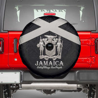 Jamaica Spare Tire Cover Coat Of Arms With Rastafarian Lion Silver Color - Wonder Print Shop