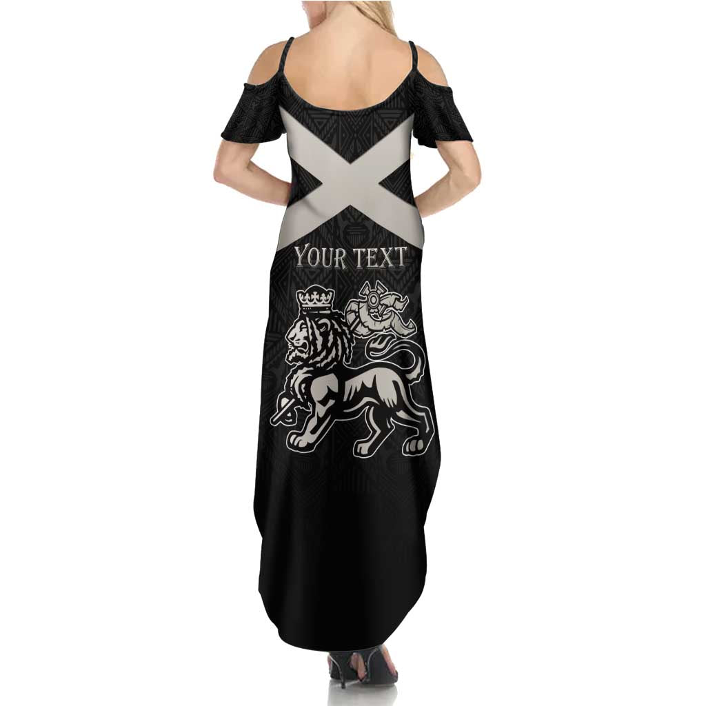 Personalized Jamaica Summer Maxi Dress Coat Of Arms With Rastafarian Lion Silver Color - Wonder Print Shop