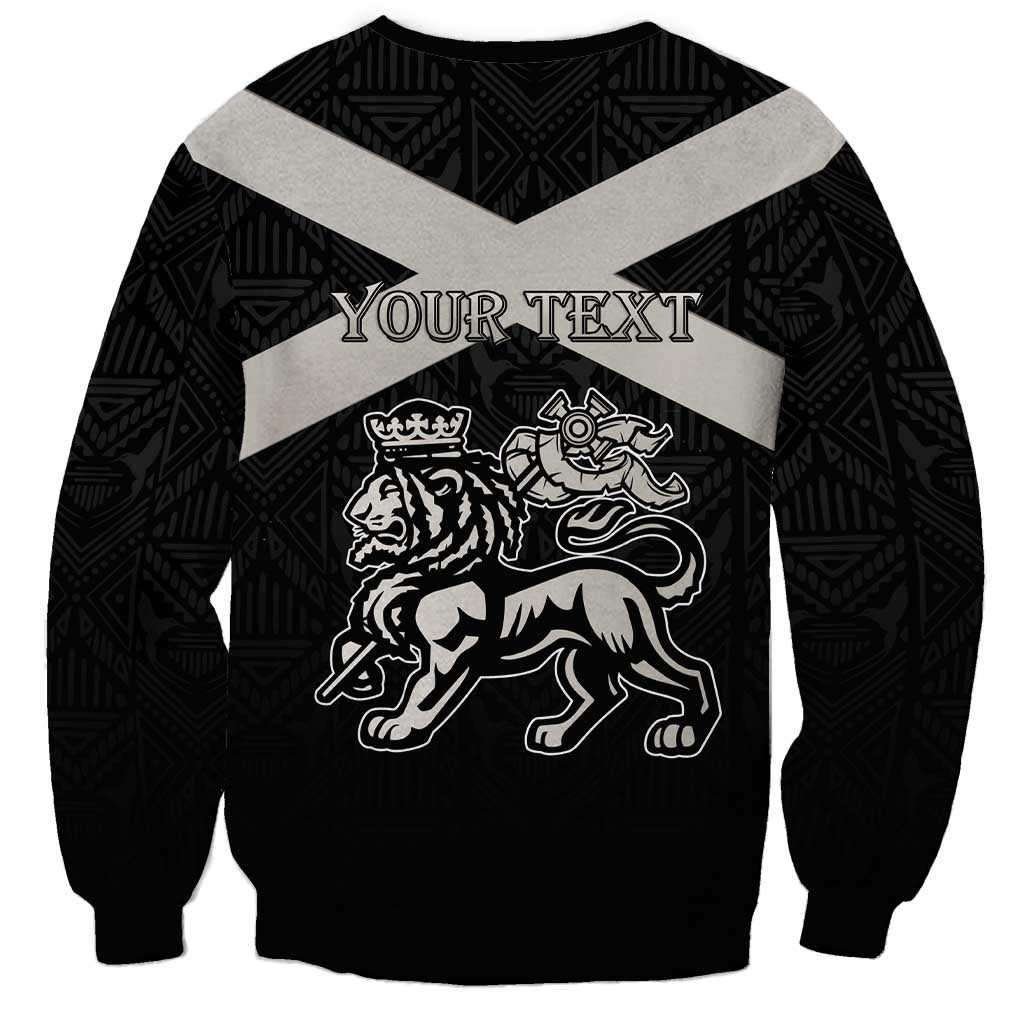 Personalized Jamaica Sweatshirt Coat Of Arms With Rastafarian Lion Silver Color - Wonder Print Shop