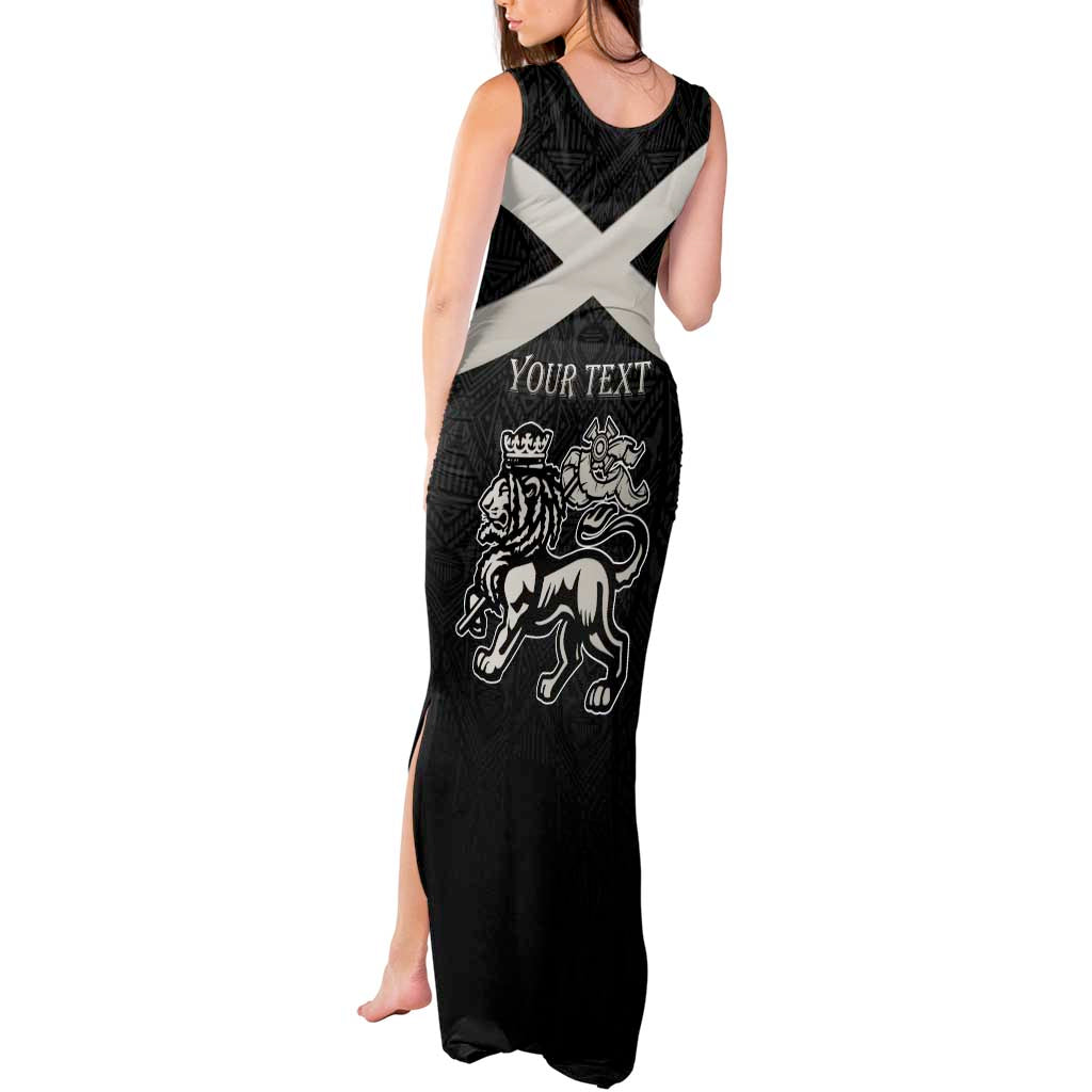 Personalized Jamaica Tank Maxi Dress Coat Of Arms With Rastafarian Lion Silver Color - Wonder Print Shop