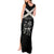 Personalized Jamaica Tank Maxi Dress Coat Of Arms With Rastafarian Lion Silver Color - Wonder Print Shop