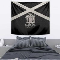 Jamaica Tapestry Coat Of Arms With Rastafarian Lion Silver Color - Wonder Print Shop