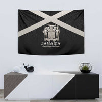 Jamaica Tapestry Coat Of Arms With Rastafarian Lion Silver Color - Wonder Print Shop