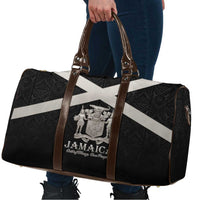 Jamaica Travel Bag Coat Of Arms With Rastafarian Lion Silver Color - Wonder Print Shop