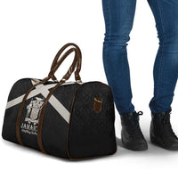 Jamaica Travel Bag Coat Of Arms With Rastafarian Lion Silver Color - Wonder Print Shop