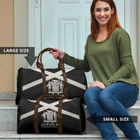 Jamaica Travel Bag Coat Of Arms With Rastafarian Lion Silver Color - Wonder Print Shop
