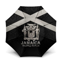 Jamaica Umbrella Coat Of Arms With Rastafarian Lion Silver Color - Wonder Print Shop