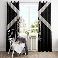 Jamaica Window Curtain Coat Of Arms With Rastafarian Lion Silver Color - Wonder Print Shop