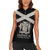 Personalized Jamaica Women Sleeveless Polo Shirt Coat Of Arms With Rastafarian Lion Silver Color - Wonder Print Shop