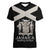 Personalized Jamaica Women V-Neck T-Shirt Coat Of Arms With Rastafarian Lion Silver Color - Wonder Print Shop