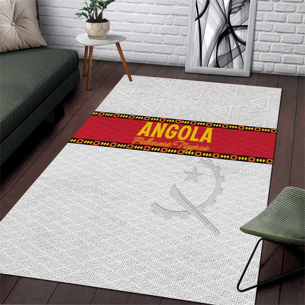 Angola Football Area Rug Avante Palancas Negras - White - Wonder Print Shop