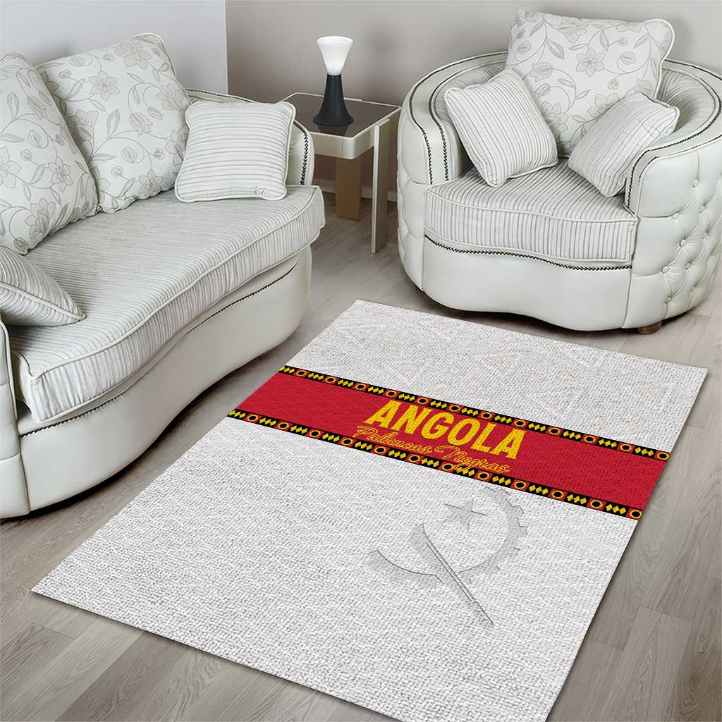 Angola Football Area Rug Avante Palancas Negras - White - Wonder Print Shop