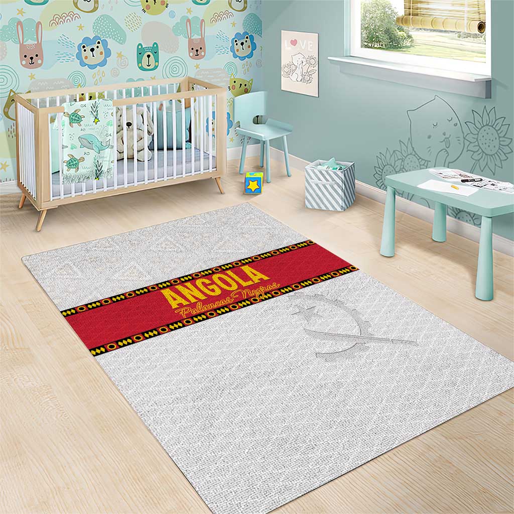 Angola Football Area Rug Avante Palancas Negras - White - Wonder Print Shop